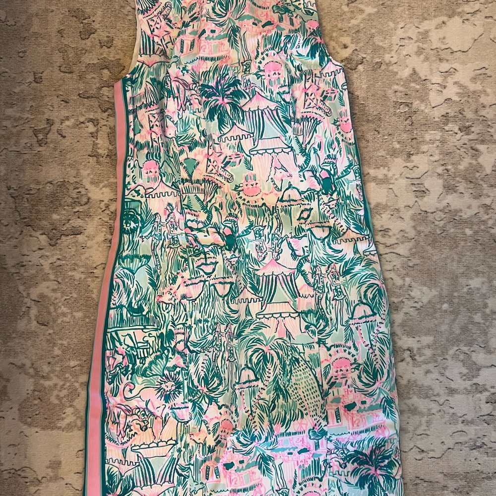 Lily Pulitzer Colorful Sleeveless Dress with Tropical Print